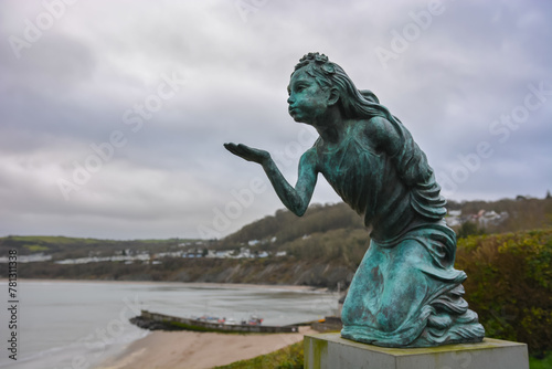 Statue of a Mermaid, New Quay, Ceredigion, Wales. photo