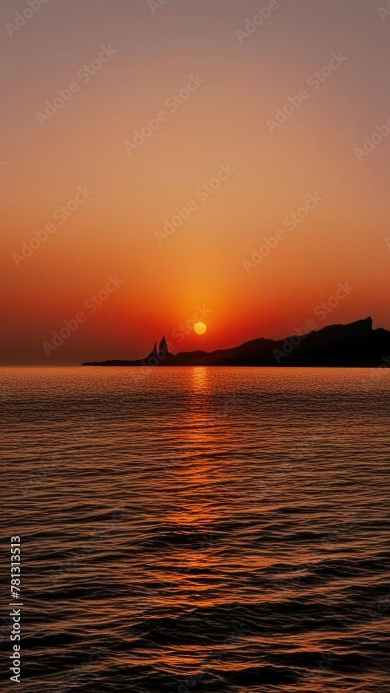 Fototapeta premium Beautiful red sunset