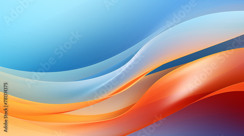 Modern Blue and Orange Abstract Desktop Wallpaper