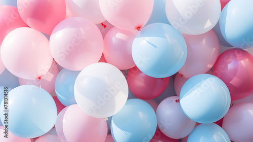 Close-Up of Pink and Blue Balloons for Party Decor