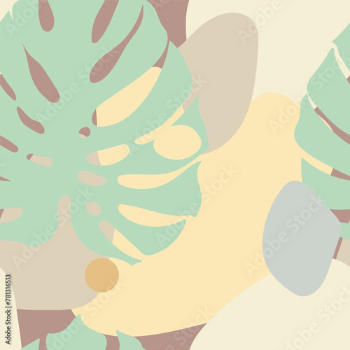 Abstract seamless pattern in modern simple style. Tropical nature inspired. D...