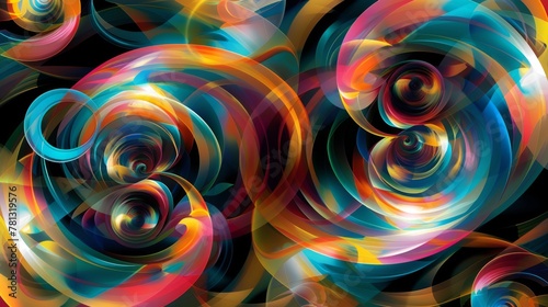 Vibrant Abstract Swirls of Color in a Dynamic Digital Artwork.