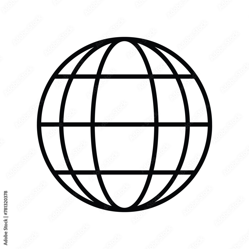 globe icon with white background vector stock illustration globe icon with white background vector stock illustration