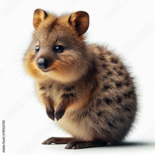 Image of isolated quokka against pure white background, ideal for presentations 