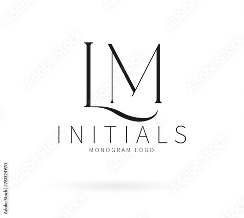 LM Typography Initial Letter Brand Logo, LM brand logo, LM monogram wedding logo, abstract logo design