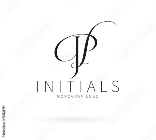 PL Monogram logo, Minimalist Typographic Line Monogram Logo, PL Wedding monogram logo