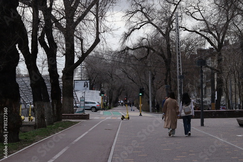Abay Avenue, Almaty City in Kazakhstan. 27 March 2024 photo