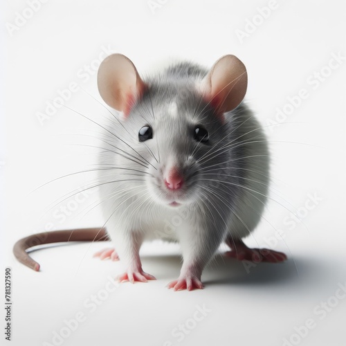 Image of isolated rat against pure white background, ideal for presentations 