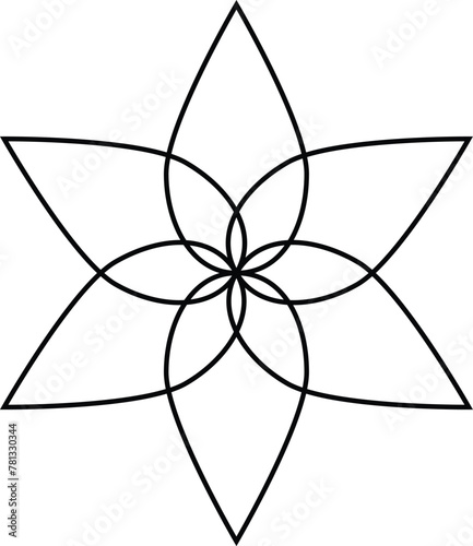 flower of life. sacred geometry. lotus flower. mandala ornament. esoteric or spiritual symbol. isolated on white background. vector illustration
