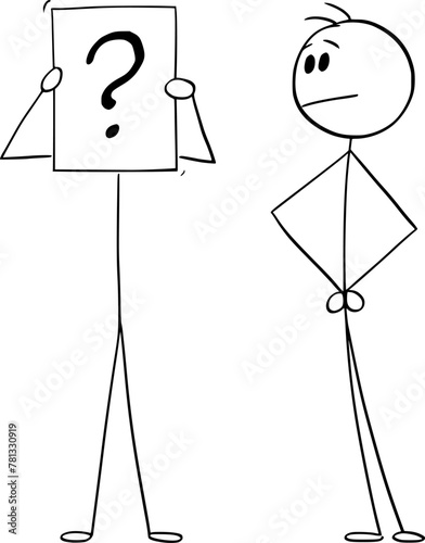 Anonymous person hiding real individuality or emotion, vector cartoon stick figure or character illustration.