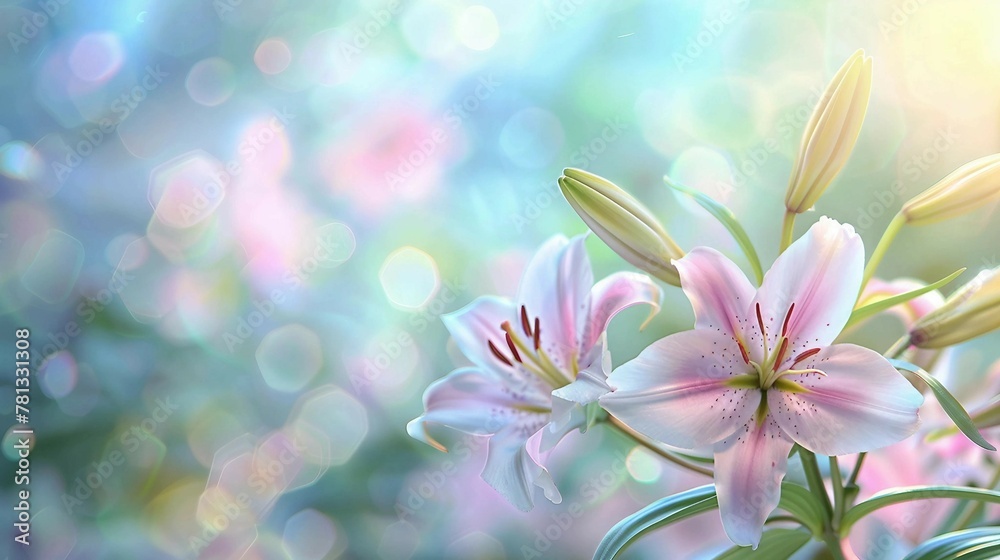Nature background with lily flowers Nature background with lily flowers