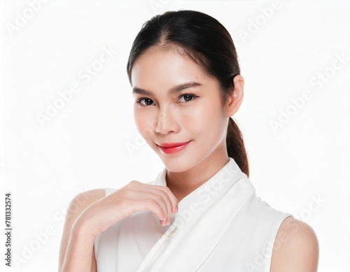 Beautiful Young Asian Woman with Clean Fresh Skin. Face care, Facial treatment, Cosmetology, beauty and spa, Asian women portrait