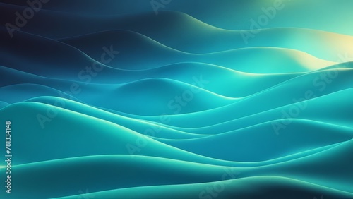 Blue gradient with waves, art, design, wallpaper, background, Generative Ai.