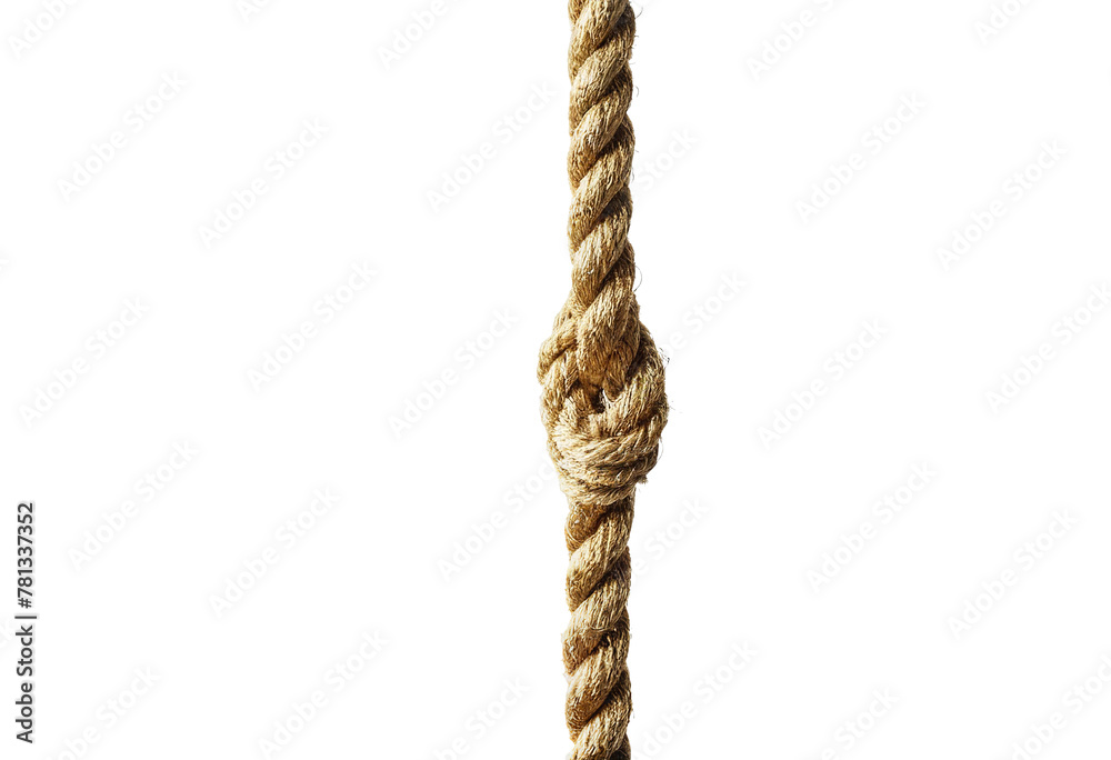 Transparent Background PNG of a Thin Rope Roll with a Hanging Loop, Ready for Use