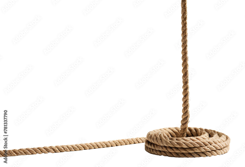 Thing Rope High-Quality PNG Image of a Thin Rope Roll with a Hanging Loop ...