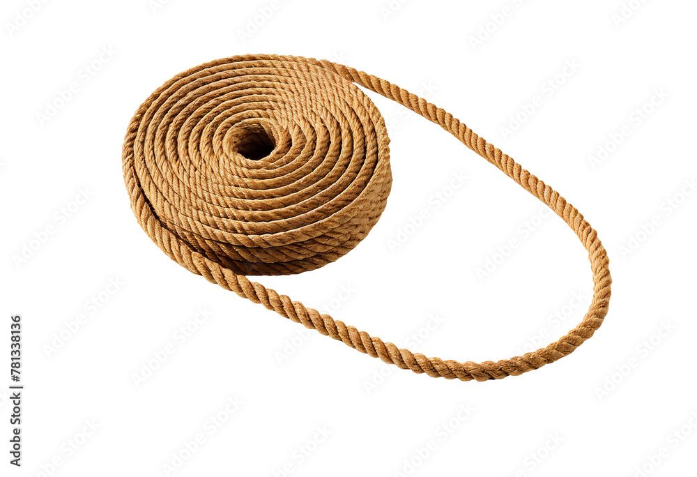 Thing Rope Intricate Detail of a Thin Rope Roll with a Loop for Hanging on a ...