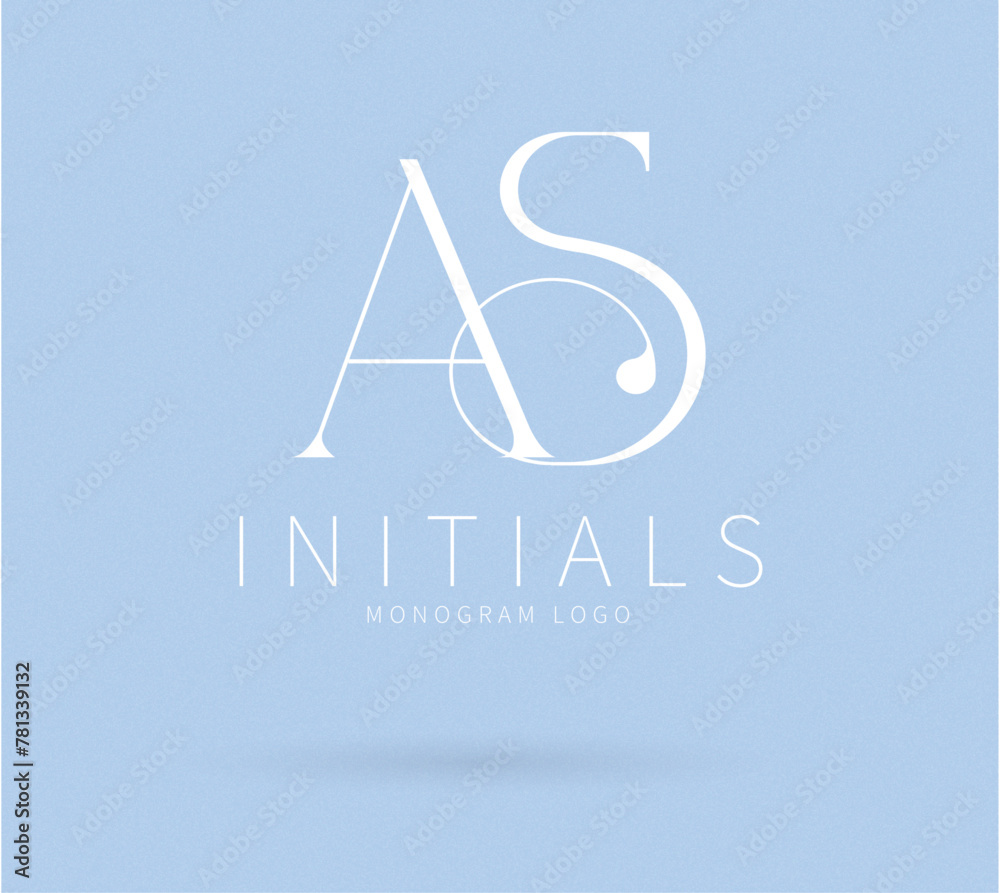 AS Typography Initial Letter Brand Logo, AS brand logo, AS monogram wedding logo, abstract logo design AS Typography Initial Letter Brand Logo, AS brand logo, AS monogram wedding logo, abstract logo design