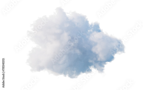 Isolated soft cloud, 3d rendering.