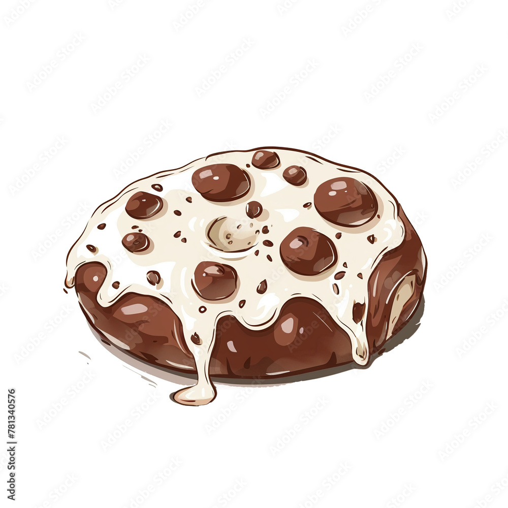 Fototapeta premium MozzarellaBrown blue isolated on white background PNG transparent background.