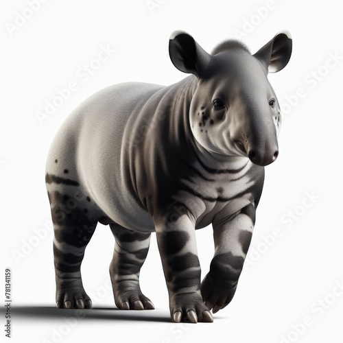 Image of isolated tapir against pure white background  ideal for presentations 