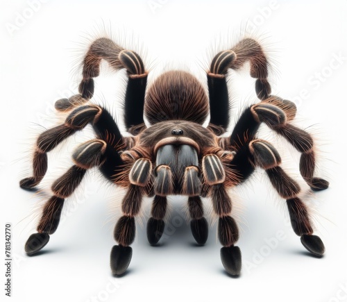 Image of isolated tarantula against pure white background, ideal for presentations 