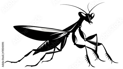  praying mantis silhouette vector illustration