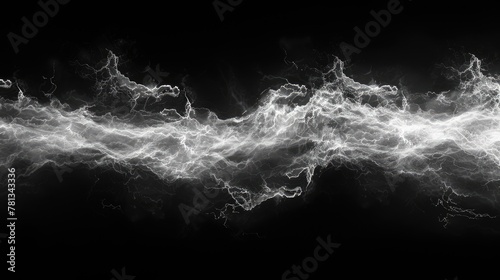 Mesmerizing display of white light particles, creating a ghostly ethereal effect against a black background