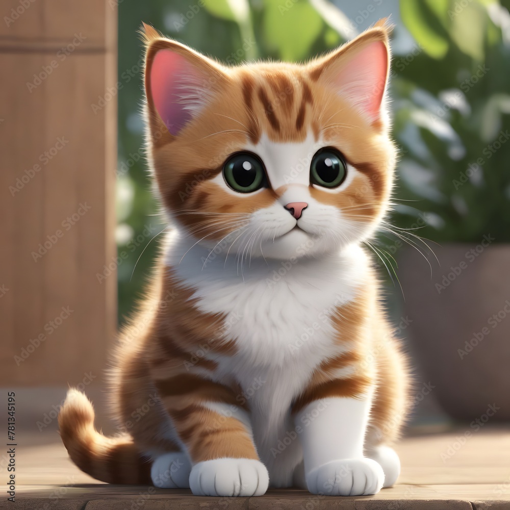 Obraz premium cat on the floor