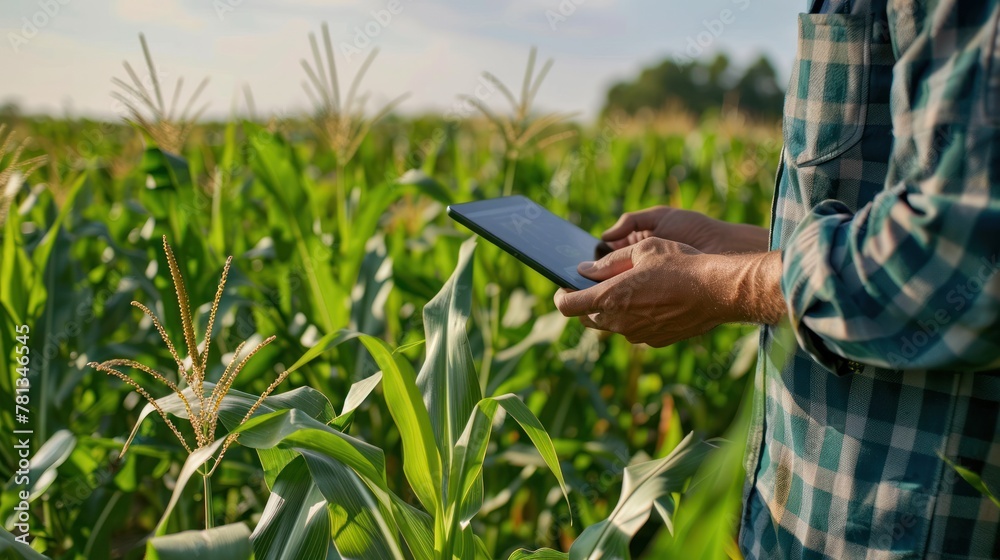Farmers use tablets to analyze data and experiment with growing corn