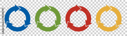 Recycling icon on transparent background