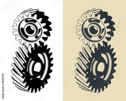 Screw gears illustrations