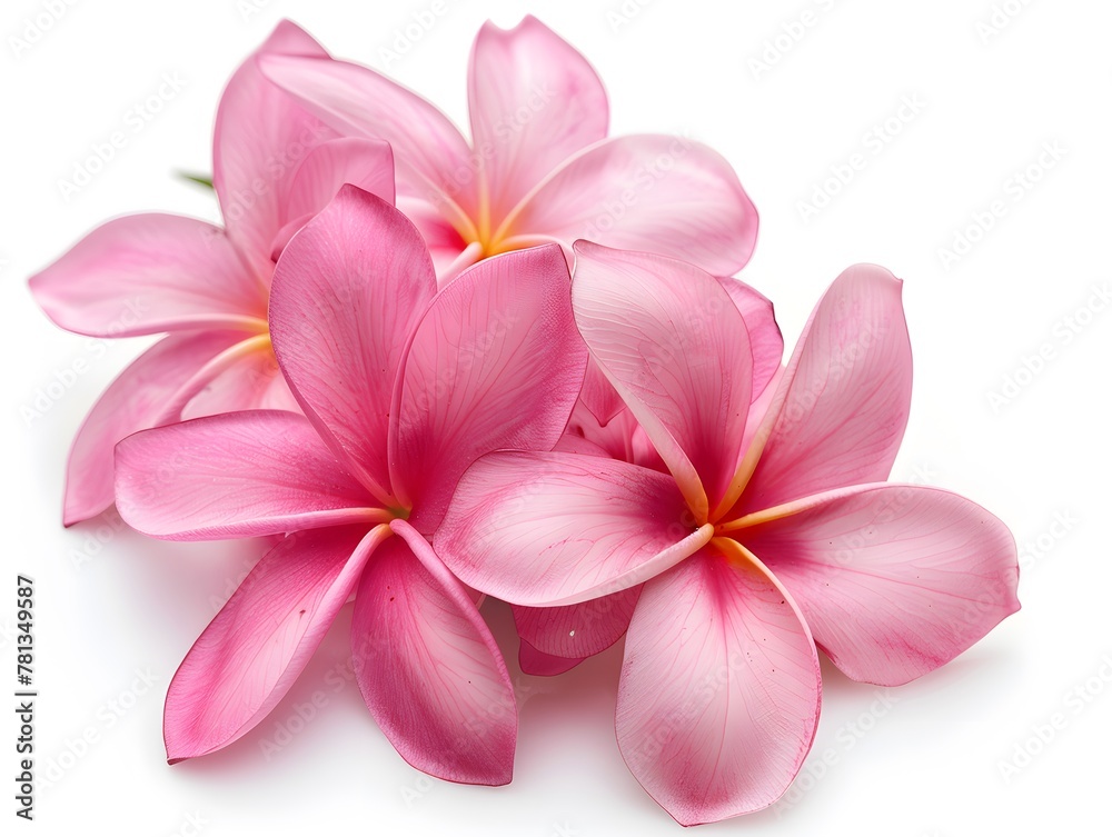 Group of Pink Frangipani isolated on White Group of Pink Frangipani isolated on White