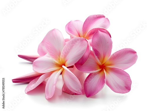 Group of Pink Frangipani isolated on White