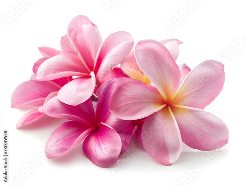Group of Pink Frangipani isolated on White