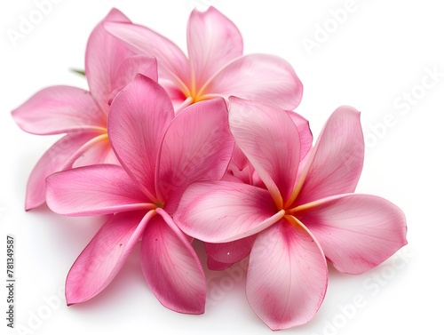 Group of Pink Frangipani isolated on White