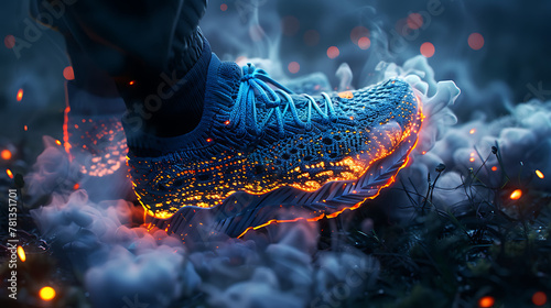 Powerful running shoes Imagination showing the power of exercise © DrPhatPhaw