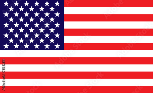 Flat Vector Graphic Asset of the Flag of United States of America