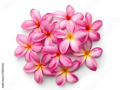 Group of Pink Frangipani isolated on White