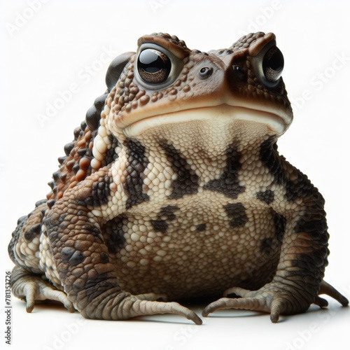 Image of isolated toad against pure white background, ideal for presentations 
