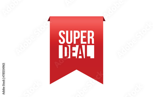 Vector illustration modern Super deal banner, Isolated web element.