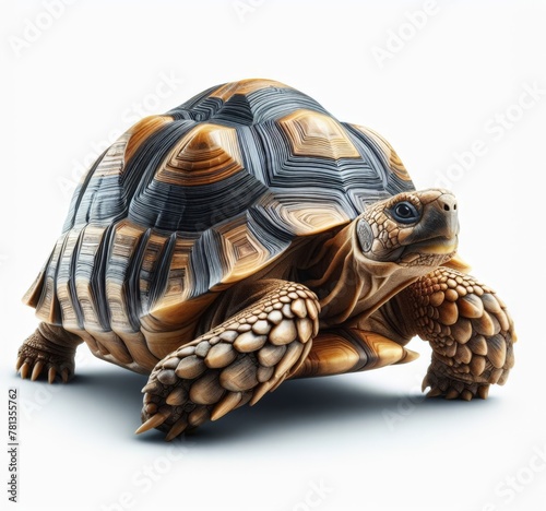 Image of isolated tortoise against pure white background, ideal for presentations  © robfolio
