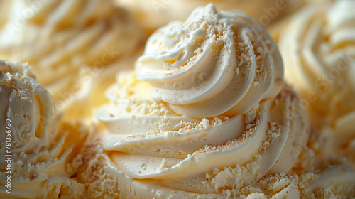 Vanilla ice cream closeup.  photo