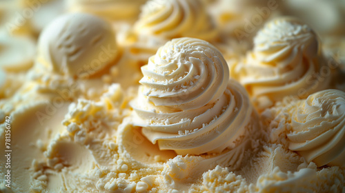 Vanilla ice cream closeup. 