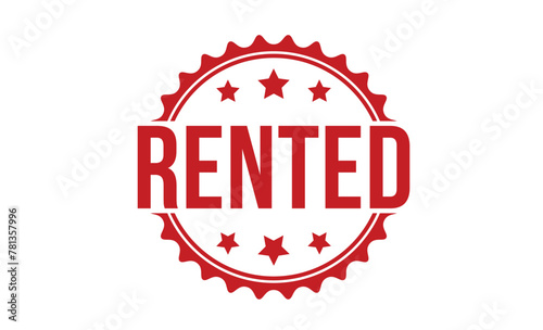 Rented Red Rubber Stamp vector design.