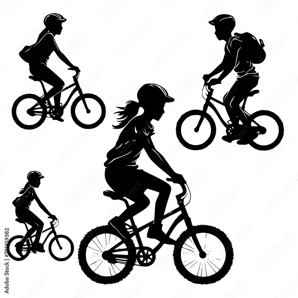 Fototapeta premium Bicycle SVG, Bike SVG, Bicycle Cut File, Bike Cut File, Bicycle Vector, Bike Vector, Bicycle Clipart, Bike Clipart, Cricut, Png, Silhouette, Mountain Bike Svg bundle, svg files for cricut, digital dow