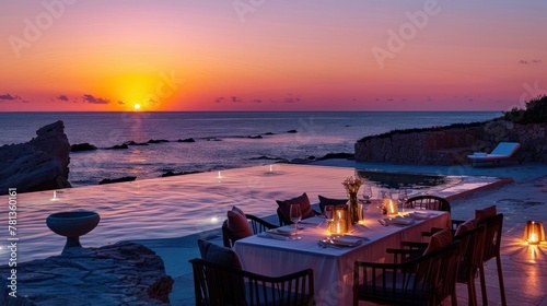 Luxurious restaurant on the Island of Formentera in the summer