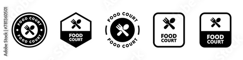 Food Court Sign Vector Collection. Cafe or Restaurant icon.