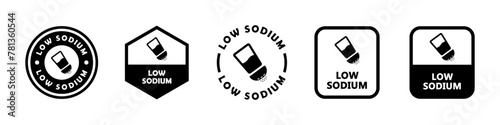 Low Sodium. Vector signs for product packaging label.