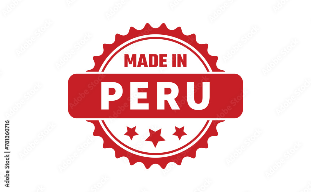 Made In Peru Rubber Stamp
