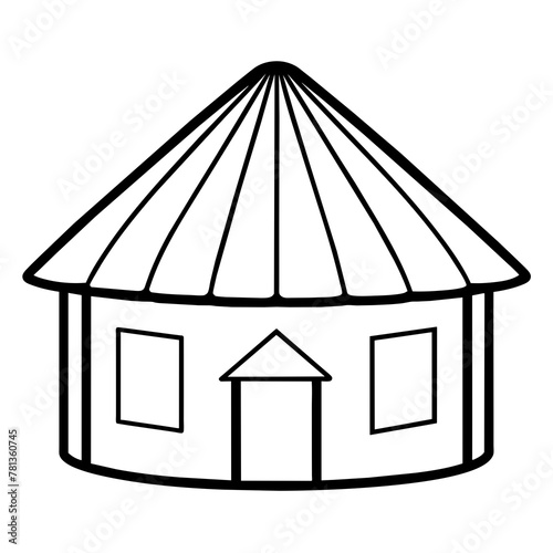 hut on white background vector illustration